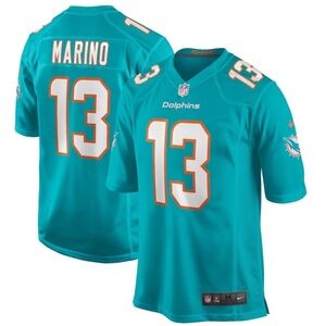 Nike Engineered Miami Dolphins Dan Marino #13 Jersey Aqua Teal Size Large NWT